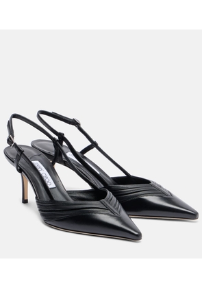 Jimmy Choo Afia 65 leather slingback pumps