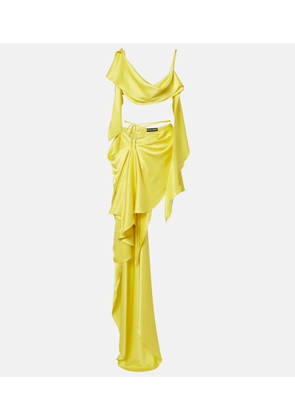David Koma Draped satin top and skirt set