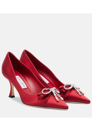 Jimmy Choo Auria 70 embellished satin pumps