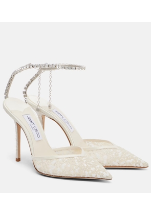 Jimmy Choo Saeda 100 embellished mesh pumps