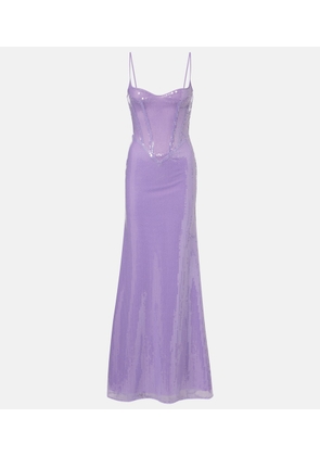 David Koma Sequined corset gown