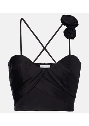 Poupette St Barth Palmire floral-applique crop top