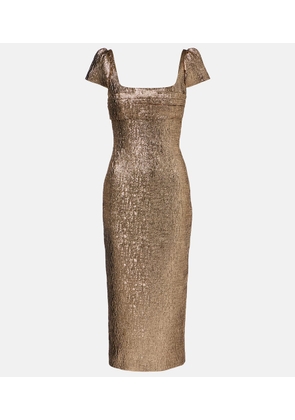 Roland Mouret Draped lame jacquard cocktail dress