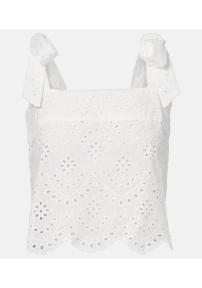Poupette St Barth Noa broderie anglaise cotton top
