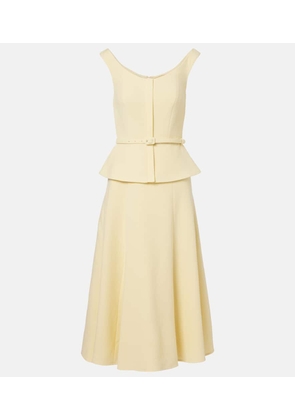 Roland Mouret Peplum wool crepe midi dress