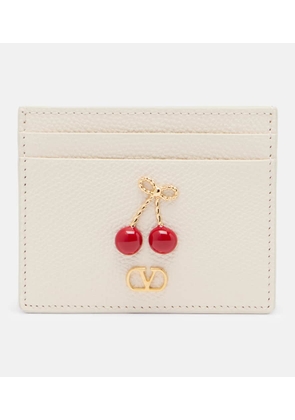Valentino Garavani Embellished leather card holder
