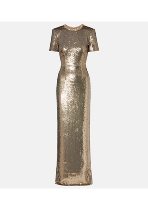 Roland Mouret Crystal-embellished sequined gown