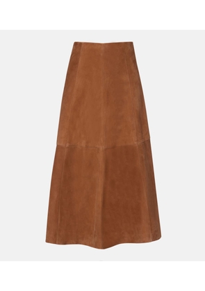 Simkhai Bonnie suede midi skirt