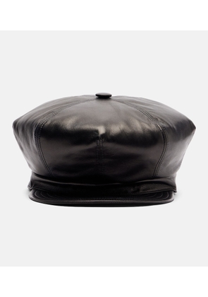 Valentino VLogo leather newsboy cap