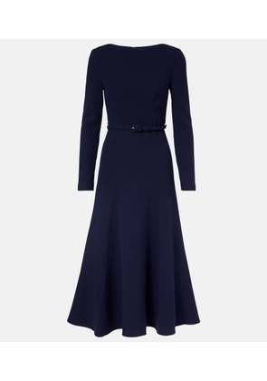 Roland Mouret Belted wool crepe midi dress