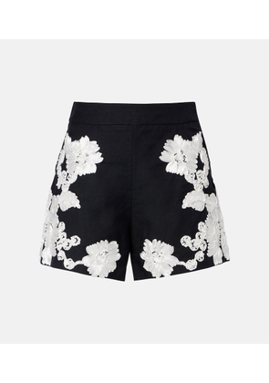 Simkhai Sammi embroidered linen-blend shorts