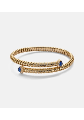Marina B 18kt yellow gold bangle with blue sapphires and diamonds