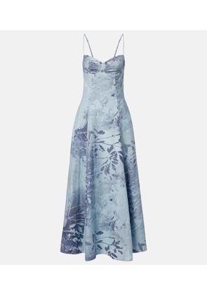 Simkhai Floral linen and cotton bustier dress