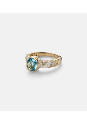 Marina B Ondine 18kt gold ring with topaz and diamonds