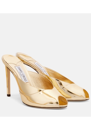 Jimmy Choo Brigitte 100 mirrored leather mules