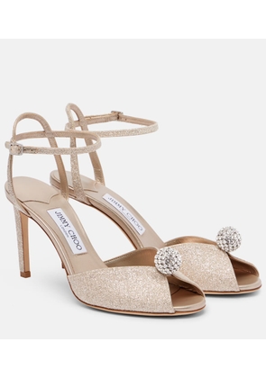 Jimmy Choo Sacora 85 glitter peep-toe sandals