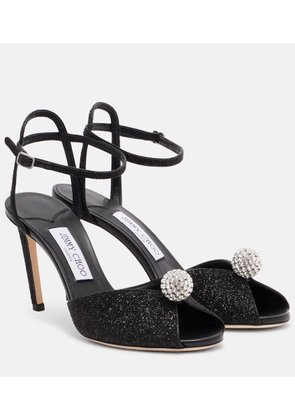 Jimmy Choo Sacora 85 glitter peep-toe sandals