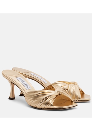 Jimmy Choo Skye metallic leather mules