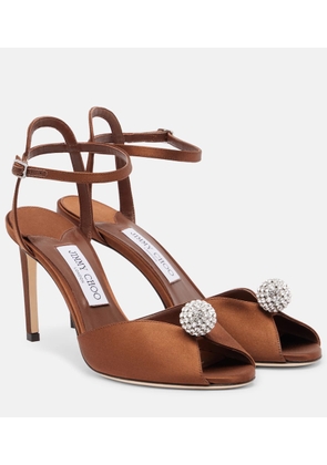 Jimmy Choo Sacora 85 satin peep-toe sandals