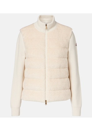 Moncler Down-paneled teddy cardigan