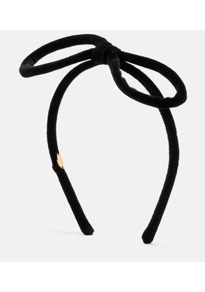 Valentino VLogo bow-detail cotton velvet headband