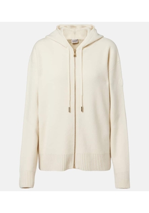 Moncler Hooded wool and cashmere zip-up cardigan
