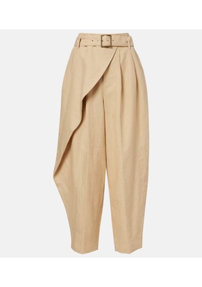 Polo Ralph Lauren Belted linen barrel-leg pants