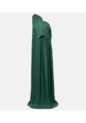 Costarellos Amabel one-shoulder pleated gown