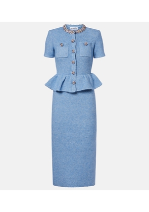 Self-Portrait Embellished knitted midi dress