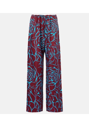 Dries Van Noten Floral jersey straight pants