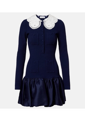 Self-Portrait Waffle-knit minidress