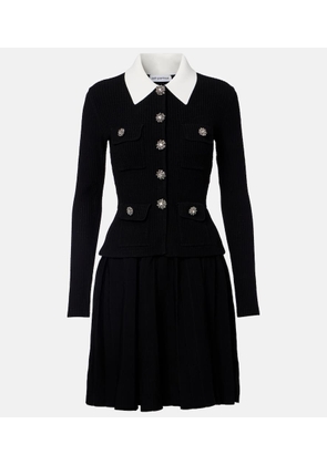 Self-Portrait Embellished pleated minidress