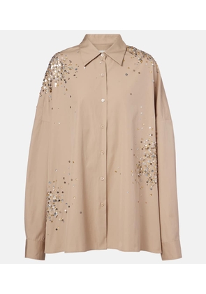 Dries Van Noten Sequined oversized cotton shirt
