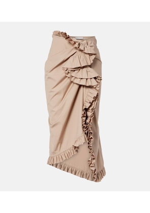 Dries Van Noten Ruffled draped midi skirt