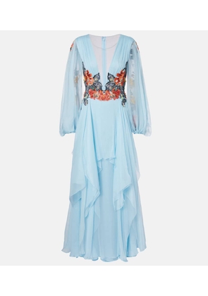 Costarellos Floral silk gown