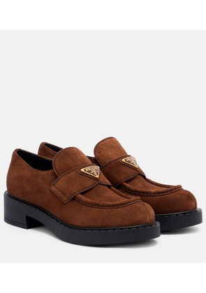 Prada Chocolate suede loafers