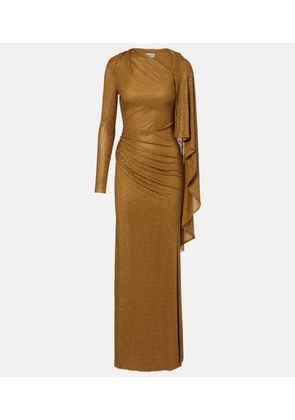 Self-Portrait Draped embellished mesh gown