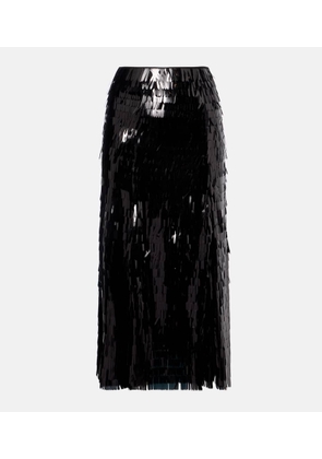 Self-Portrait Sequined high-rise midi skirt
