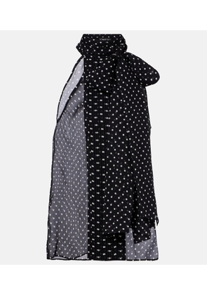 Tom Ford Draped polka-dot silk blouse