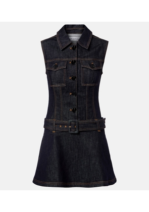 Self-Portrait Belted denim minidress