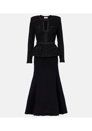 Self-Portrait Sequined peplum midi dress