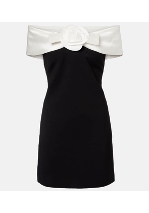 Self-Portrait Floral-applique off-shoulder minidress