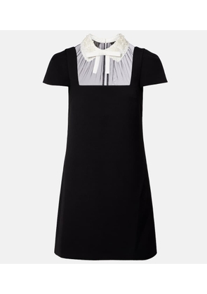 Self-Portrait Bow-detail crepe minidress