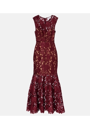 Self-Portrait Floral lace midi dress