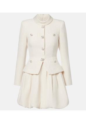 Self-Portrait Embellished tweed minidress