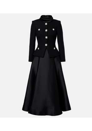 Self-Portrait Boucle taffeta midi dress