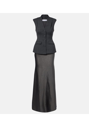 Self-Portrait Peplum satin gown