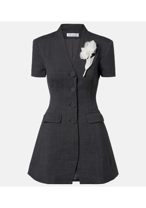 Self-Portrait Floral-applique minidress