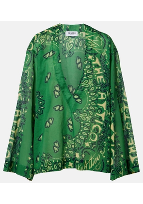 The Attico Bandana oversized cotton muslin top