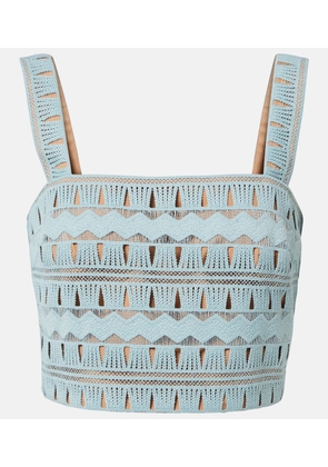 Elie Saab Knitted silk-blend crop top